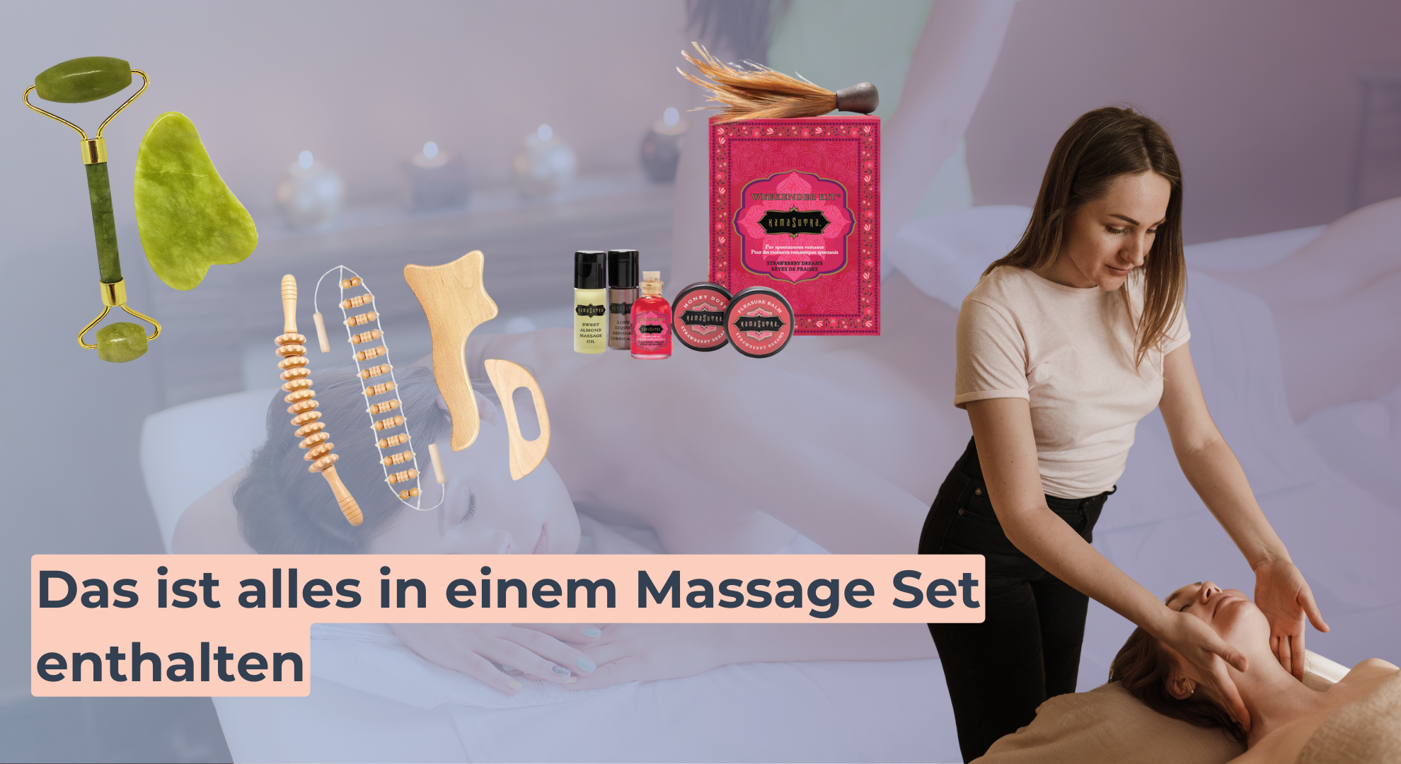 Das ist alles in einem Massage Set enthalten